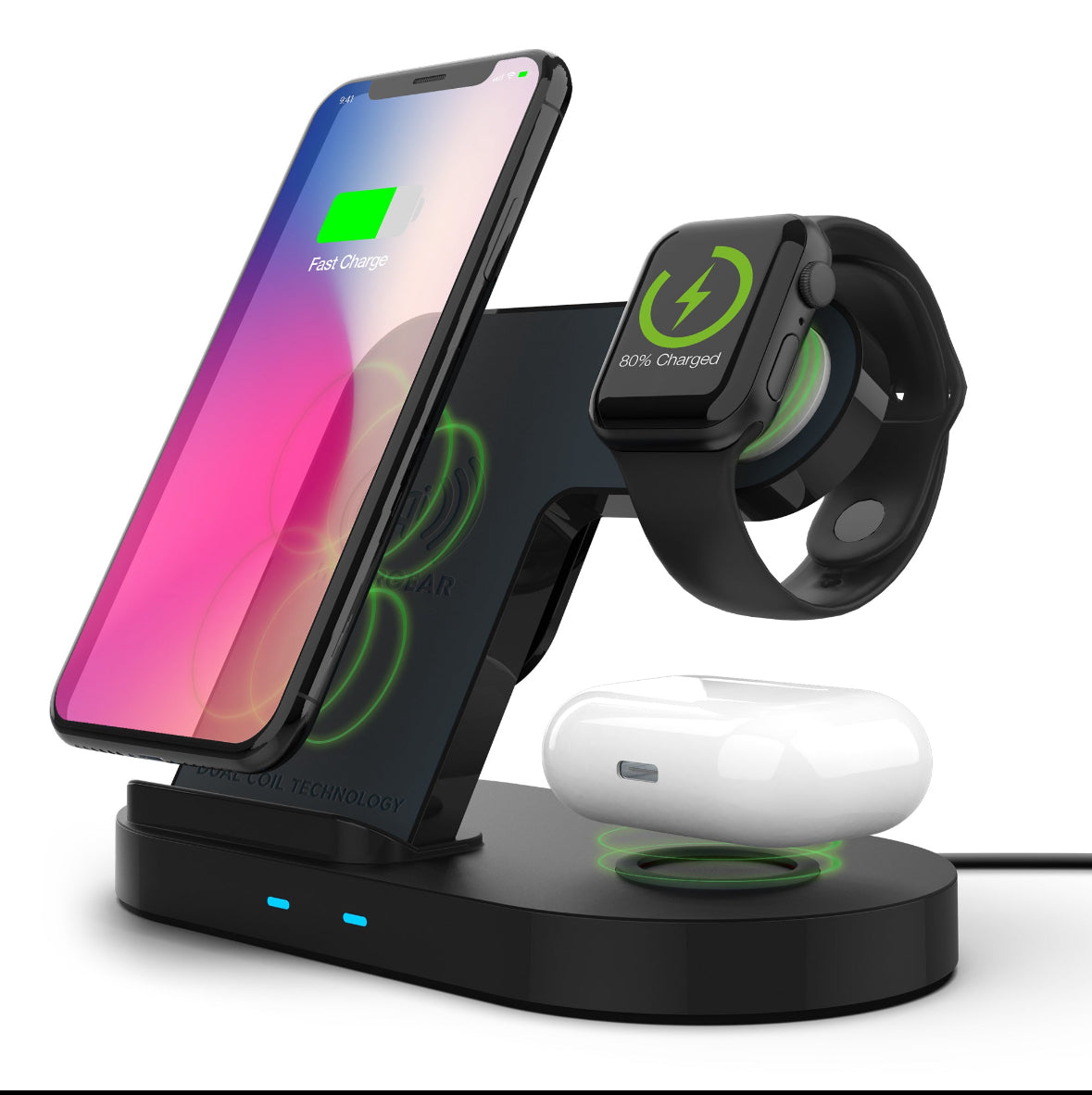 3 In 1 Wireless Charger Stand Mobile phone Holder For iPhone 16 15 14 13 Pro Max iWatch AirPods Fast Charging Station
