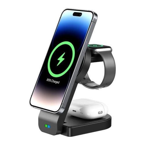 3 In 1 Wireless Charger Stand Mobile phone Holder For iPhone 16 15 14 13 Pro Max iWatch AirPods Fast Charging Station